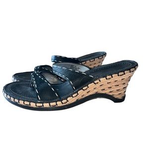 Black Wedge Sandals - Indigo by Clark’s - Size 8